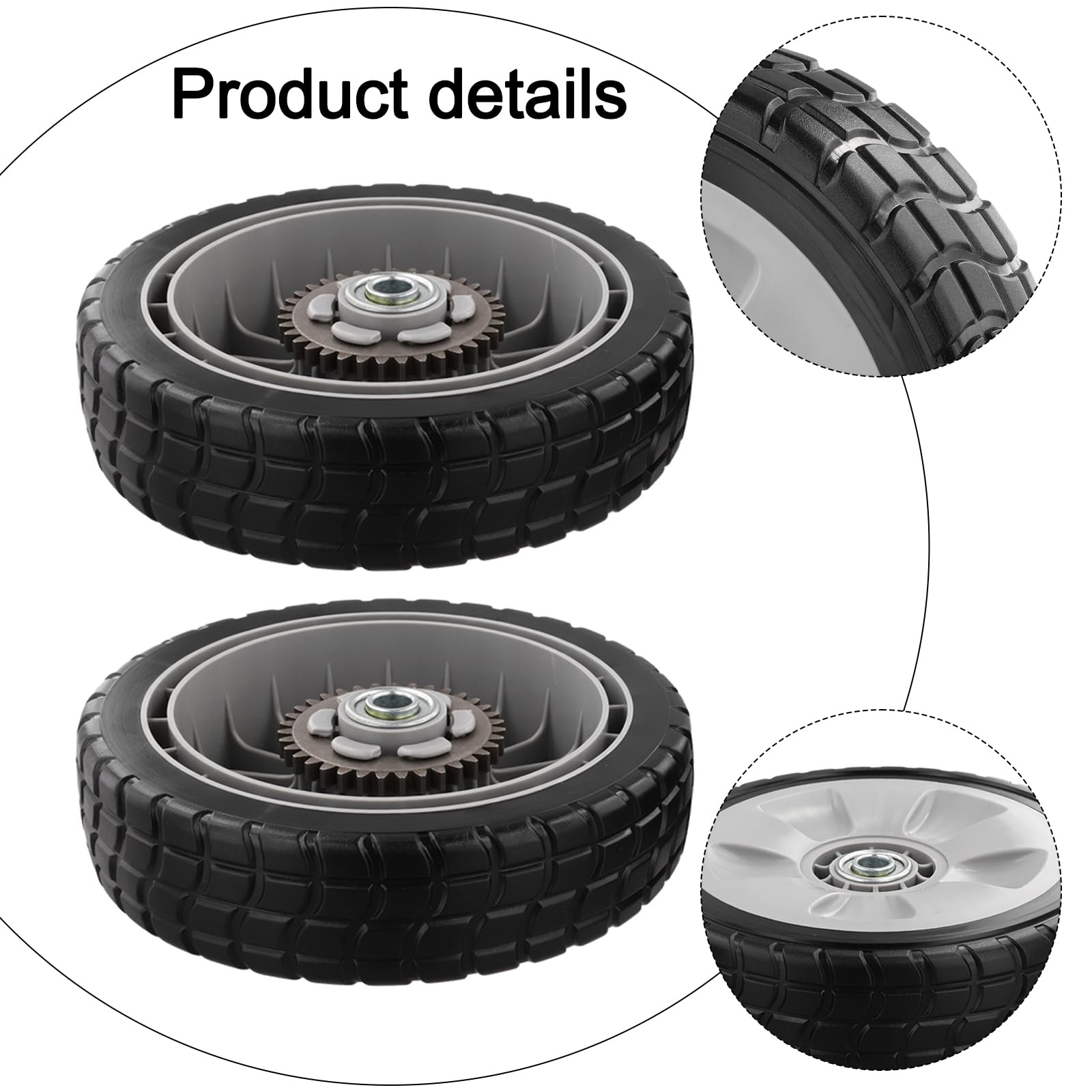 Lot de roues de rechange pour tondeuse à gazon avant et arrière de 20,3 cm - 42661-VE2-800 42672-VE2-800 pour modèles Honda HRR216 HRS216 HRT216 (2 roues arrière + 2 vitesses)