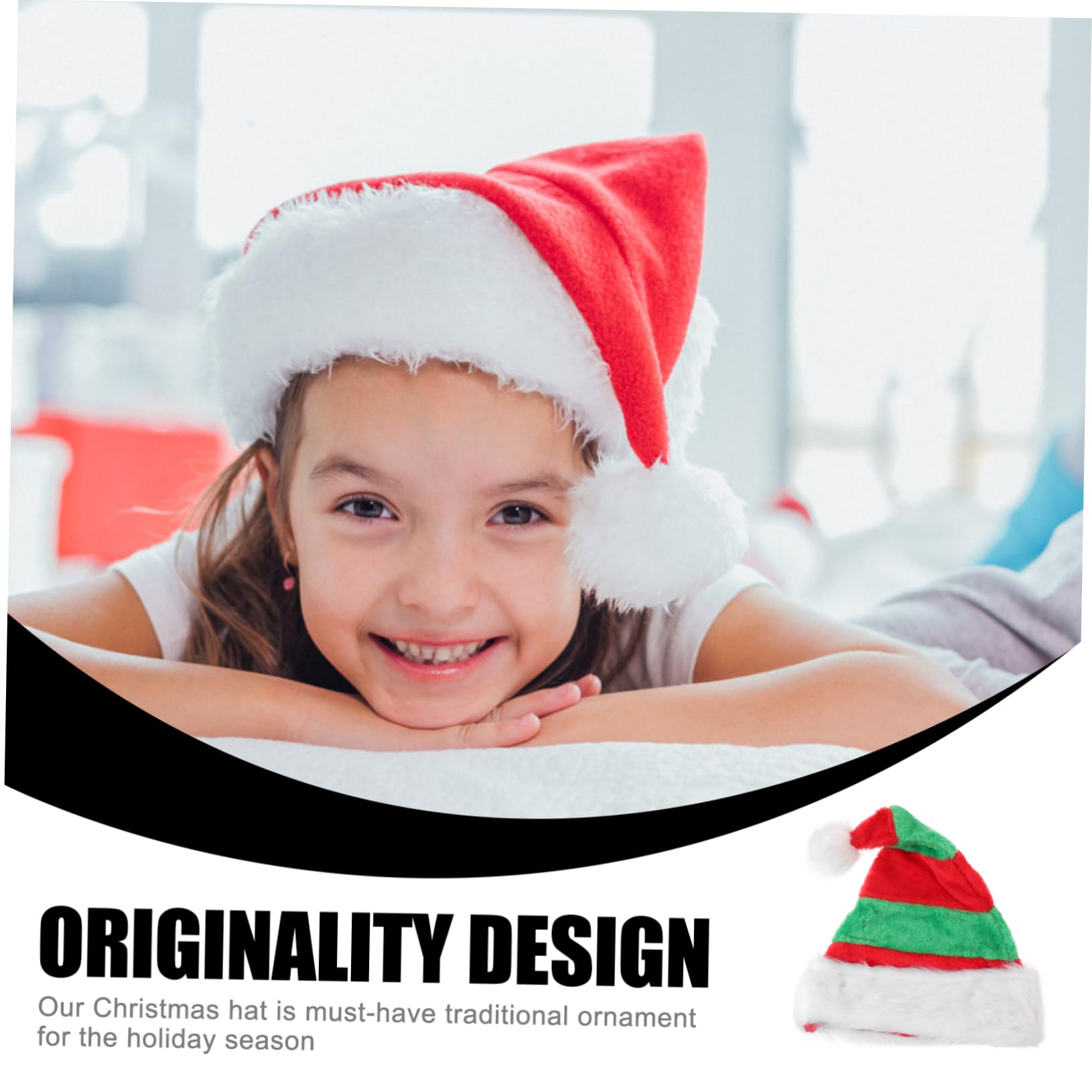 PRETYZOOM 4piezas Sombrero Navideño Unisex De Peluche Gorro De Santa Cómodo Celebraciones Accesorio De Navidad Para Hombres y Mujeres Cinco