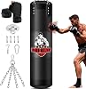 Saco de Boxeo YORWHIN para Adultos, 4 Pies, PU, Pesado, con Cadena y Gancho de Techo, para Kickboxing, Muay Thai, Karate, Judo, Taekwondo, Entrenamiento en Casa, Sin Relleno 1