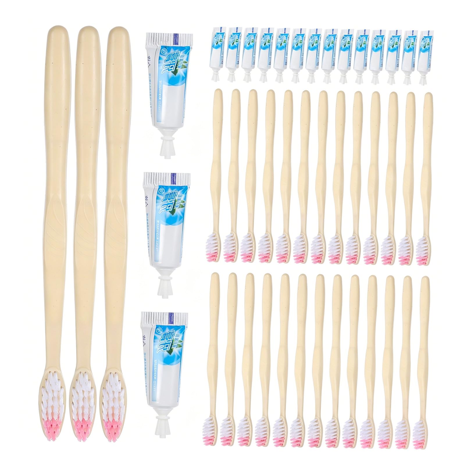 VOSAREA Set da 100 Spazzolini da Denti Manuali Monouso con Dentifricio, Formato Viaggio Tascabile Trasparente, Kit Igiene Orale per Hotel, Campeggio e Viaggi D’affari Stile Stili multipli