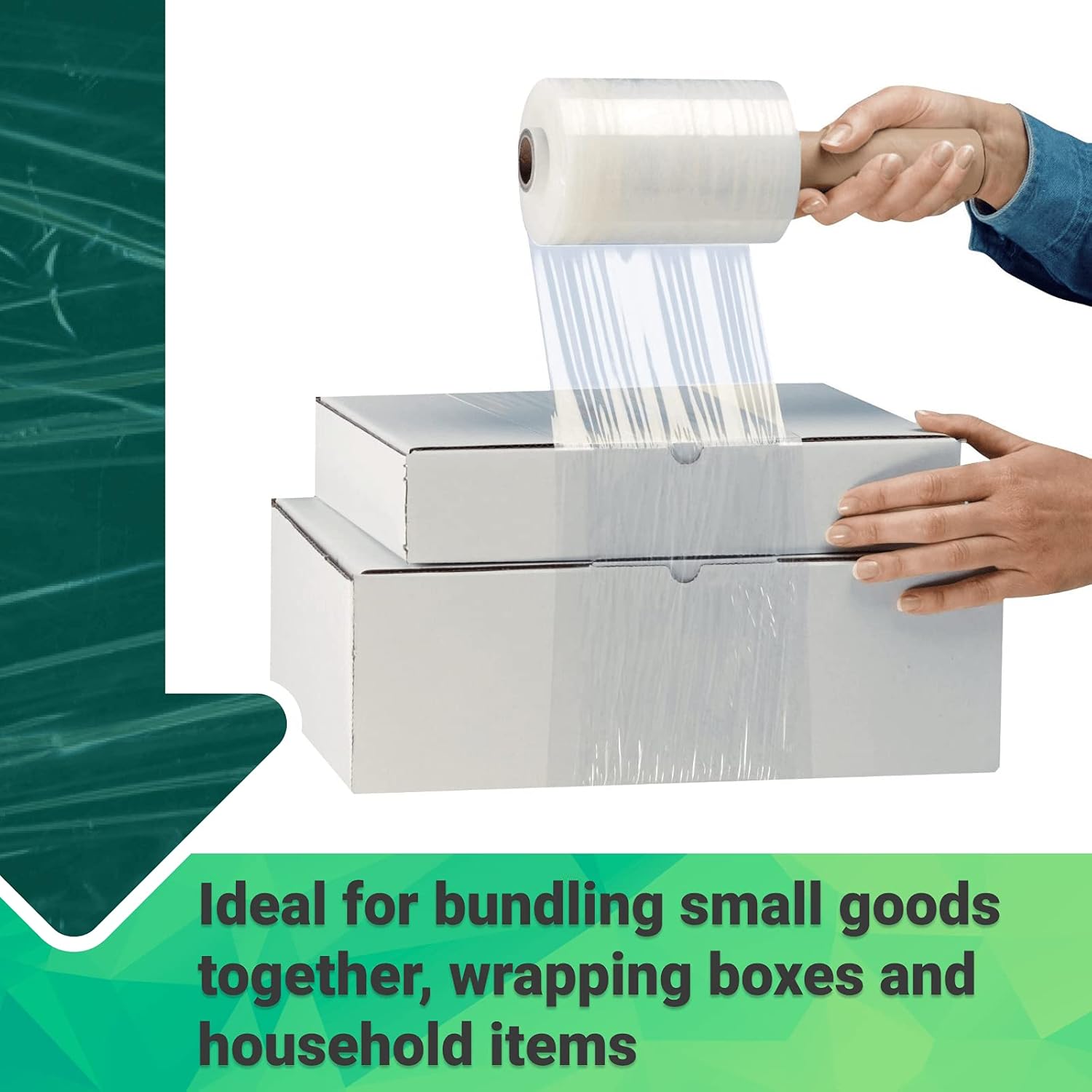 IDL Packaging - F-51-1 5" x 1000' Hand Bundling Stretch Film with Extended Core Handle, Clear (Pack of 1): Industrial & Scientific