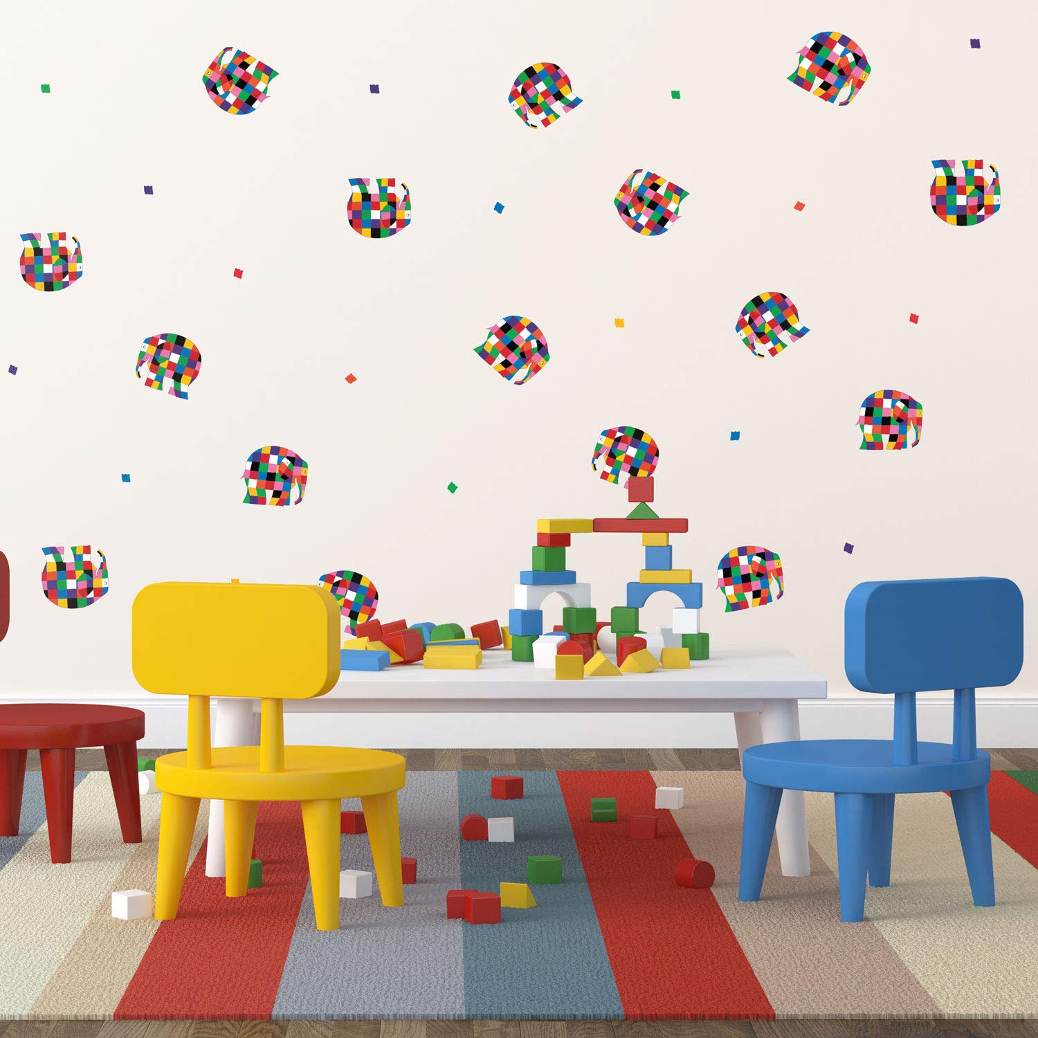 Stickerscape Elmer Colourful Stickaround Pack | Perfect for A Childs Bedroom, Playroom Or Nursery | Easy to Apply | Official Elmer The Patchwork Elephant Collection