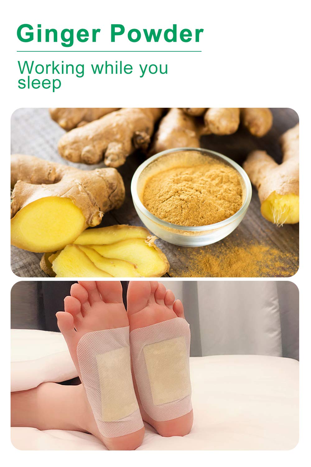 Buy Ginger Foot Pads (40Pads), Ginger Pads for Better Sleep, 2 in 1