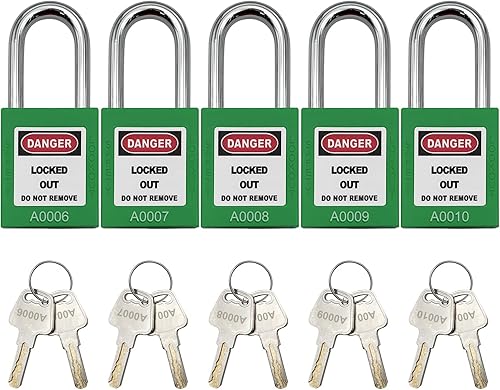 Vista 81 de SAFBY Loto - Candados seguros con 10 llaves para estaciones y dispositivos de bloqueo (amarillo, clave diferente)