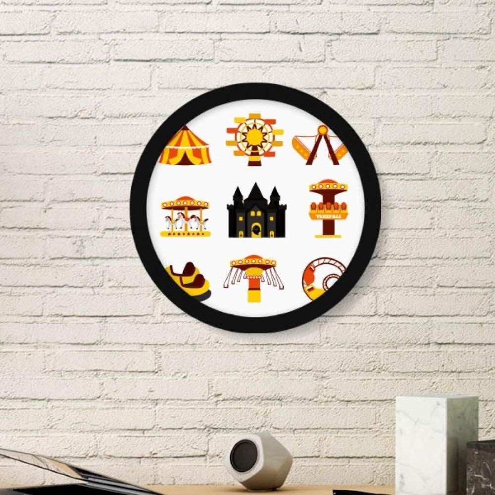 Sticker mural rond parc d'attractions pour salon moderne