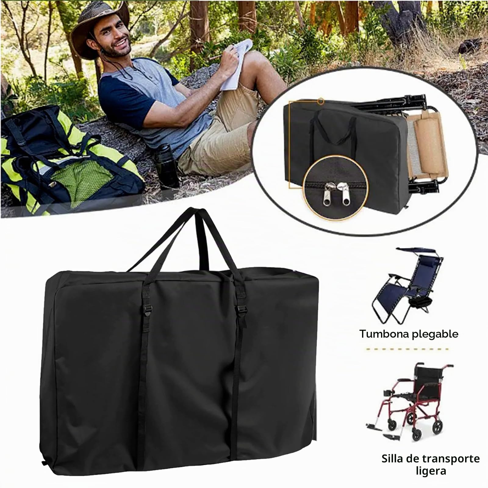 Bolsa de transporte para silla de ruedas, 600D para andador, 110 x 74 x 28 cm, bolsa de viaje para silla de ruedas, gran bolsa de transporte para andador y sillas de transporte, bolsa de snowboard e