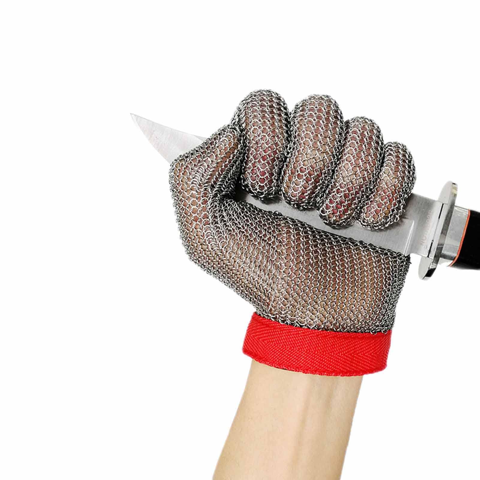 Schnittfeste Handschuhe Edelstahlring-Stahldrahthandschuhe, Säge- Und Schnittfest(Size:XL/A Packung mit 1 Stück)