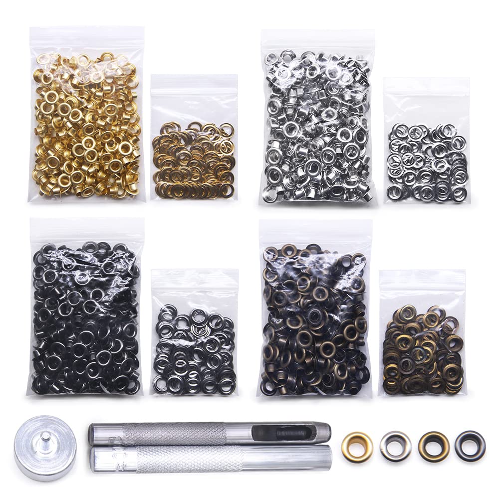 Jamsinmu 6mm Grommet Tool Kit 800 works Sets Grommet Adjusting Tool with Eye Pliers Eyelet Tool Set for Leather Canvas Tarpaulin Tent 400# Inner 6mm