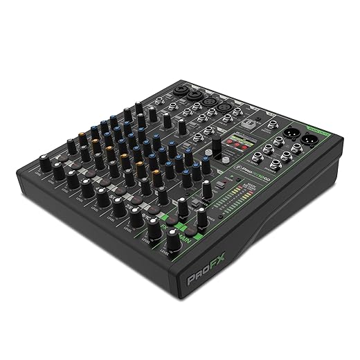 Mackie Serie ProFXv3, mezclador de efectos profesionales de 10 canales con USB, preamplificadores de micrófono Onyx y motor de efectos GigFX - Sin alimentación (ProFX10v3)
