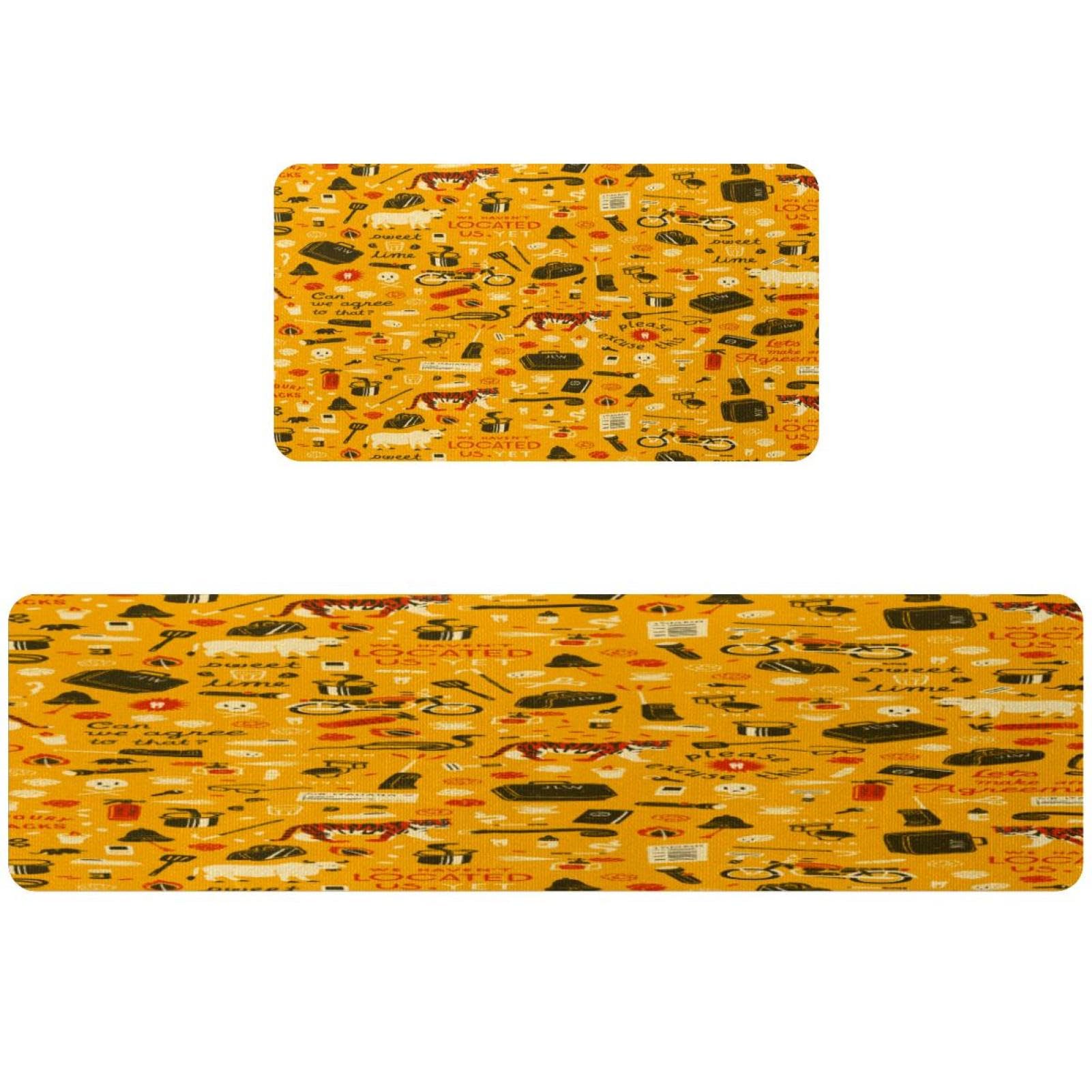 Tapete de cocina de tigre VAPOKF lavable y antideslizante en pack de 2 piezas para el hogar