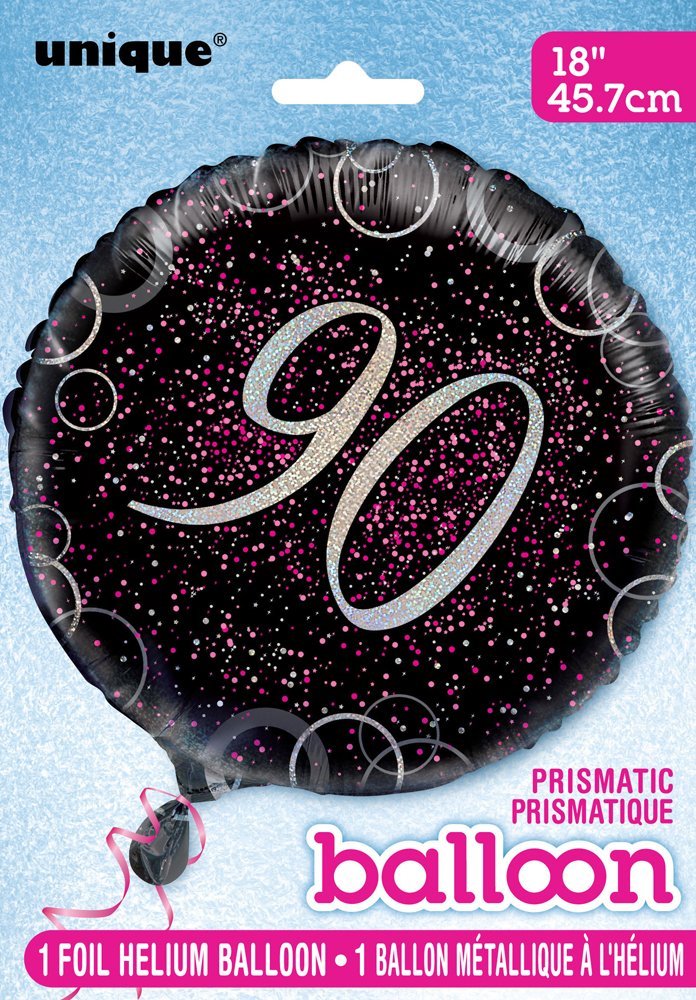 Unique Party 90954 - 2,7 m Foil Rosa Brillante Bandierine di 40° Compleanno
