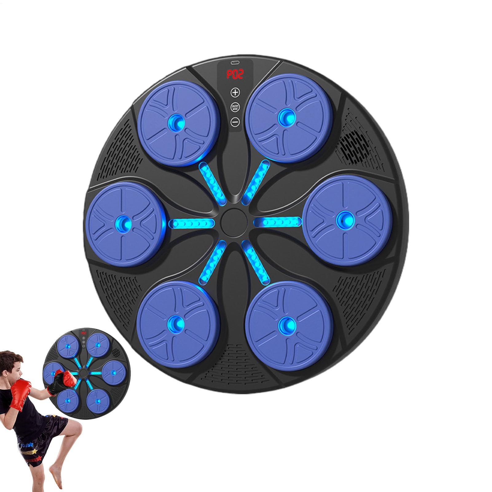 Máquina de boxeo, 8 modos de entrenamiento electrónico, con luz RGB, montaje en pared, máquina de boxeo para adultos, para mujeres, adultos, hogar, oficina, gimnasio, interior, entrenamiento, deportes