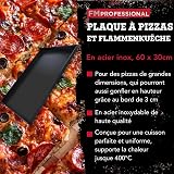 FM Professional 8714 Plaque à pizza rectangulaire en email, plaque four, plaque à pâtisserie résistante 400°C 60 x 40 cm - 3