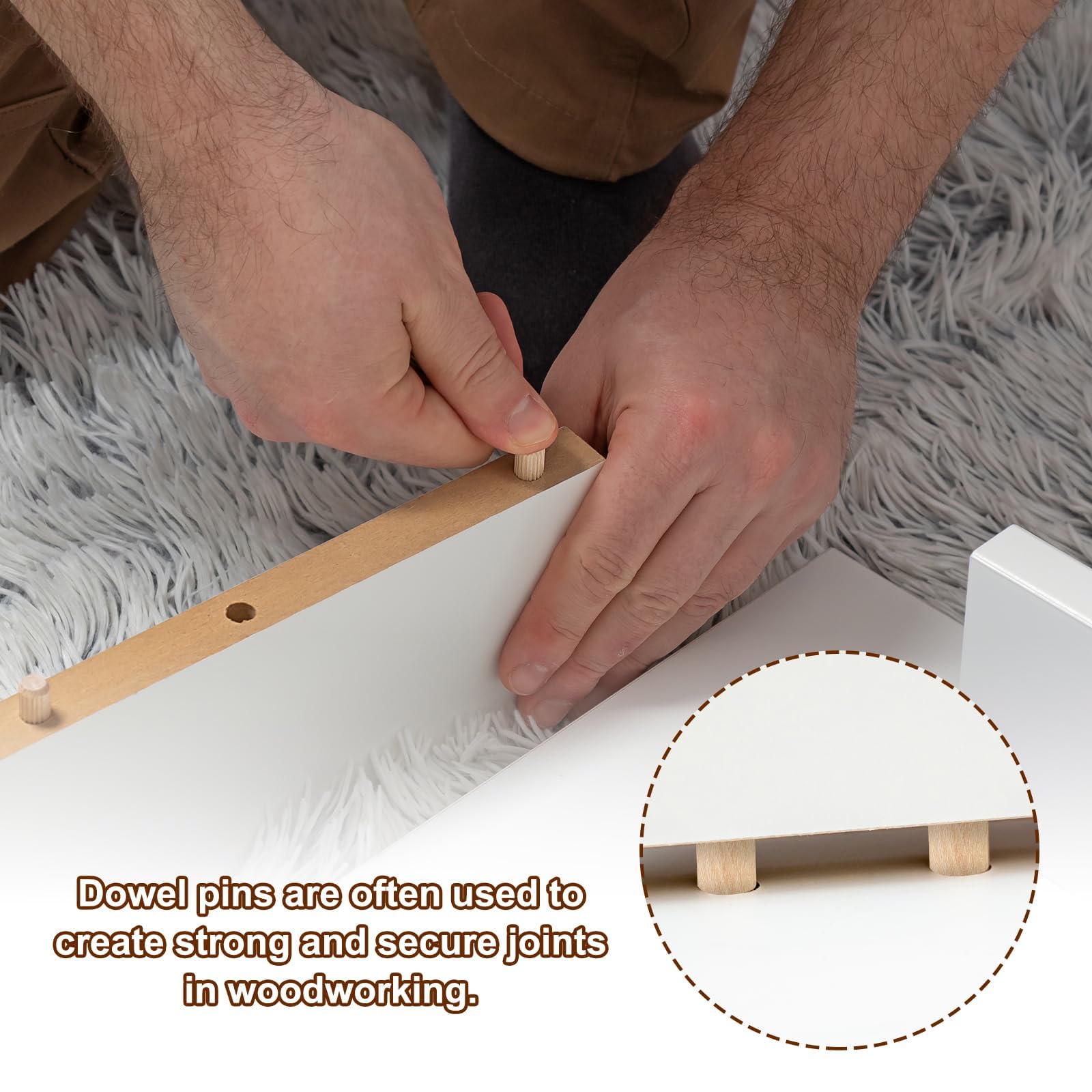 PATIKIL 5/16" x 2"(8 x 50mm) Wood Dowel Pins - Image 4