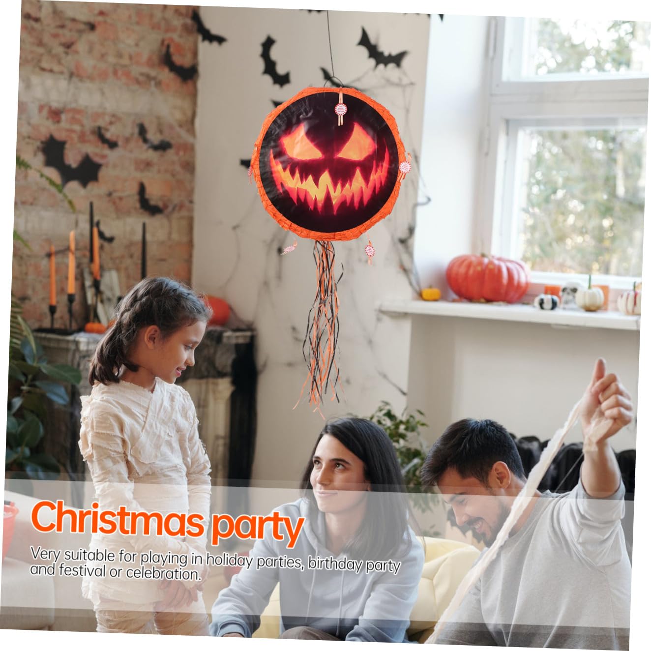 Halloween Kürbis Pinata mit Füllung Lustige Party Dekoration für Faltbare Halloween-deko für Drinnen und Draußen Partyspiel für Geburtstag und Festlichkeiten