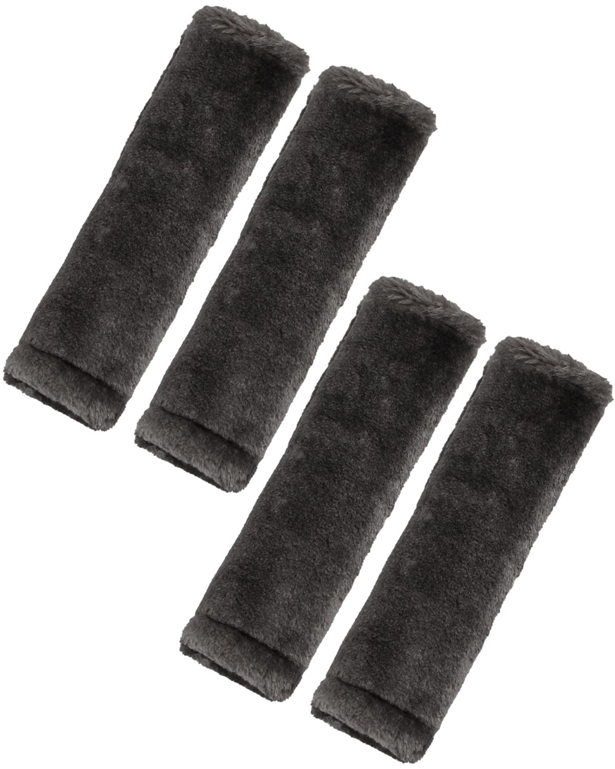 BELINOUS Faux Sheepskin Seat Belt Cover, Soft &amp; Comfortable Seat Belt Shoulder Pad, Thick Car Seat Belt Cushion, Seat Belt Neck Protector for Kids Adults 4 Pack (Dark Gray)