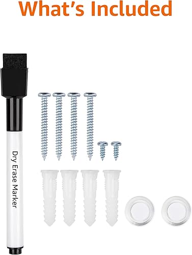 Vista 11 de YaxaBasics - Pizarra magnética de borrado en seco, marco de aluminio, 18 x 24 pulgadas Plateado/Blanco