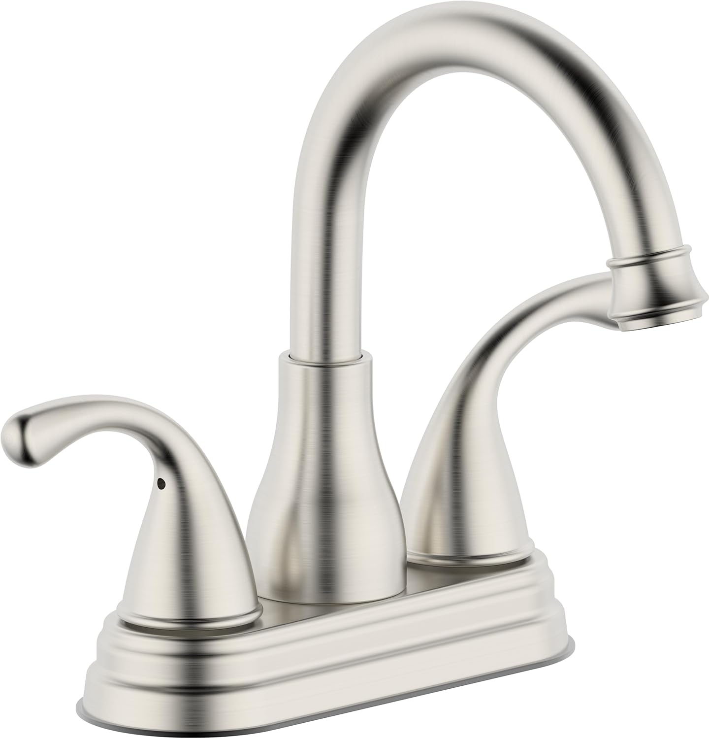 Bathroom Sink Faucet Two-Handle Bathroom Faucet with Pop up Drain,4 Inch Centerset Faucet,Brushed Nickel Finished,LF-BH4505-BN