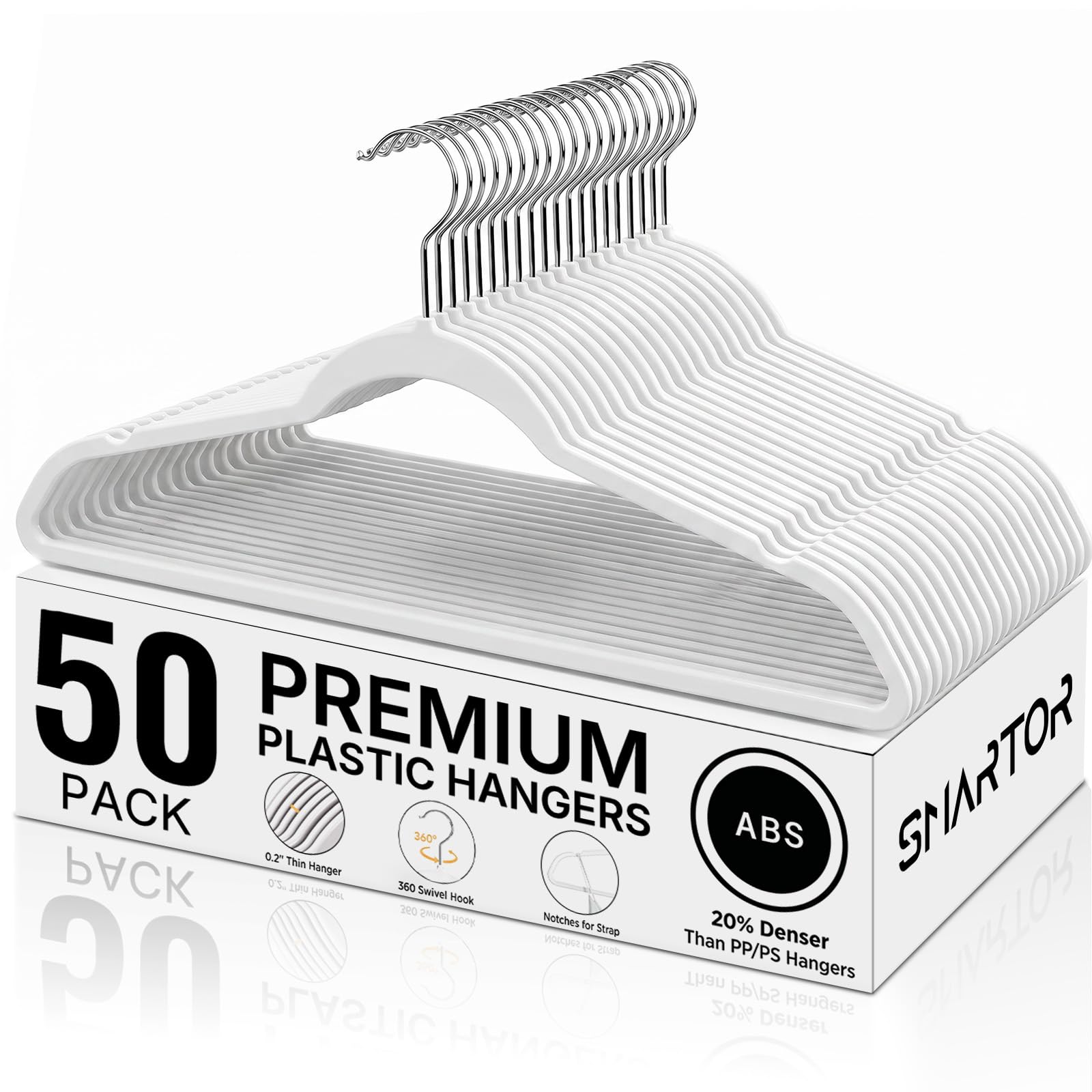 Photo 1 of SMARTOR Plastic Hangers - 50 Pack