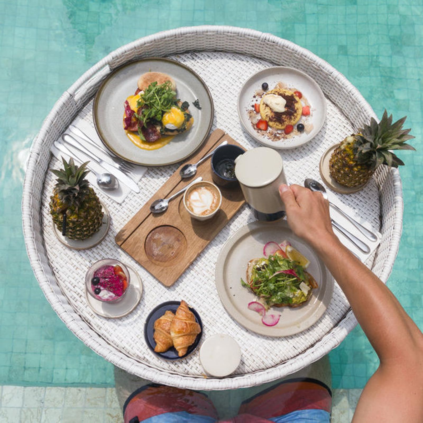 Bouées De Piscine, Porte-Boissons Flottants, Plateau De Table Rafraîchissant, Flotteurs pour Jeux Aquatiques en Extérieur, Fêtes D'Adultes,D-80cm