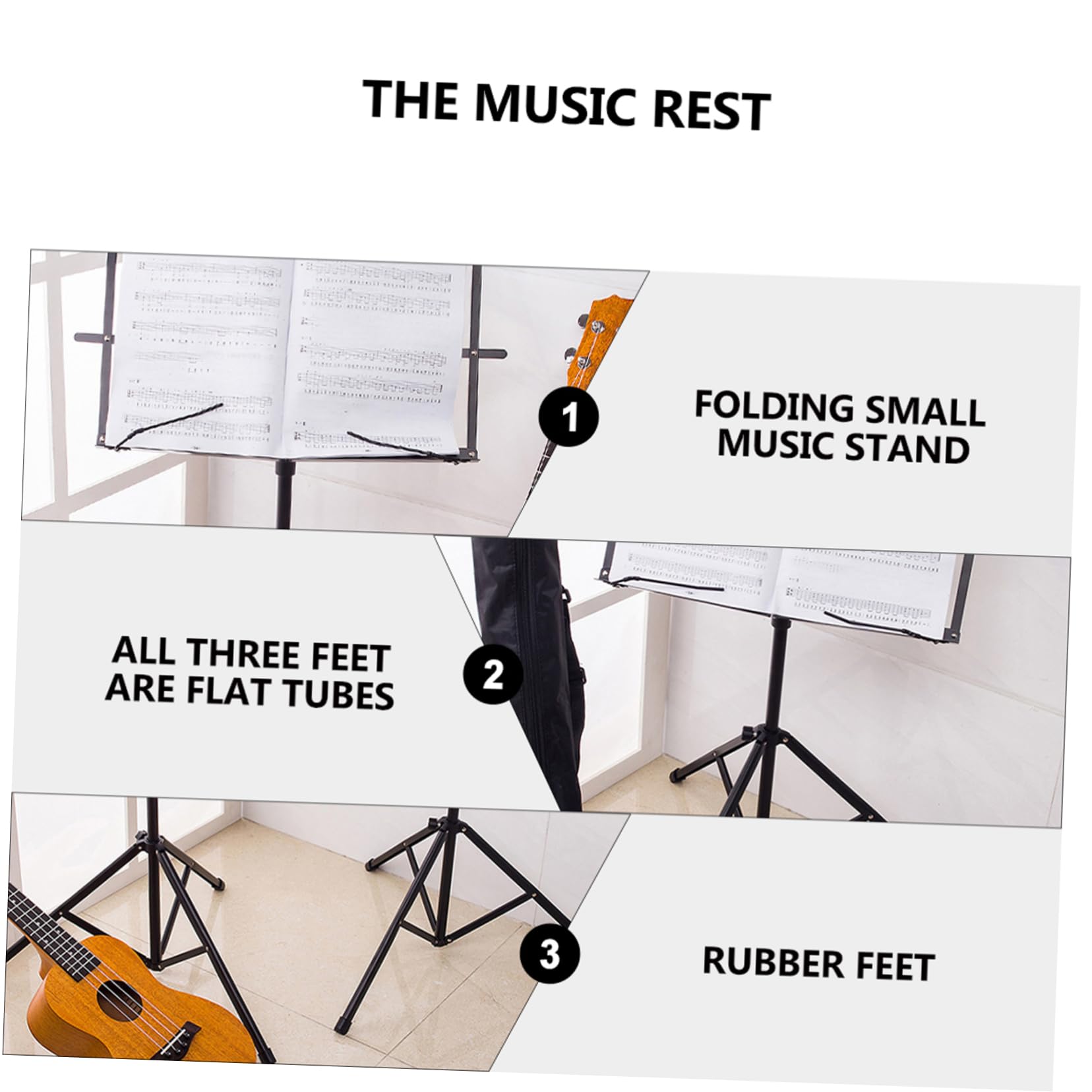 Holibanna Adjustable Height Music Stand 1.4m Max Extension Heavy Duty Sheet Music Holder for Desktop Tabletop Use