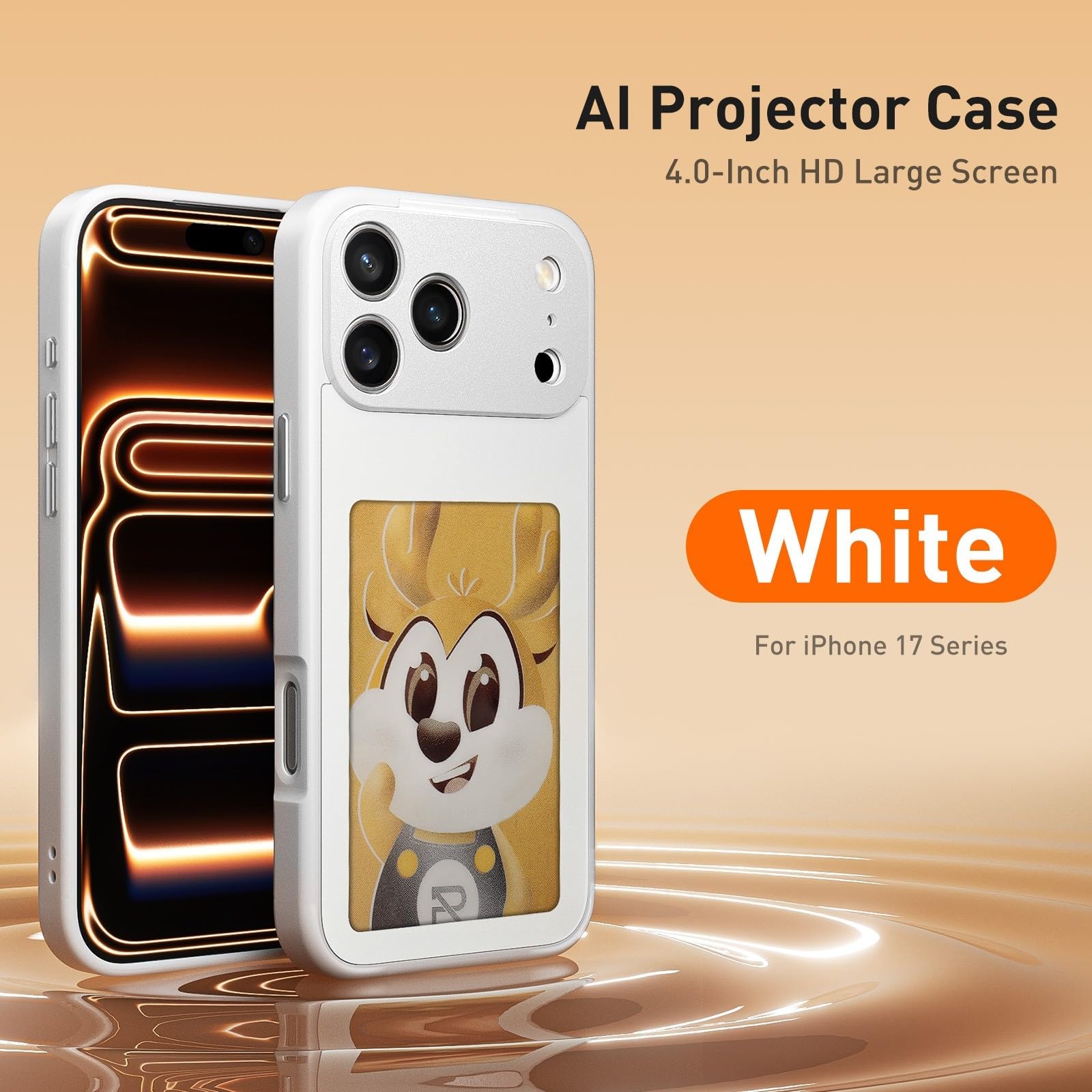 Funda de tinta inteligente para iPhone, funda personalizable de tinta electrónica para iPhone con tecnología NFC y pantalla personalizada de imagen/imagen/foto/texto (17 promax negro)