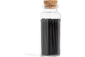 Decorative Black Matchsticks in Glass Vial