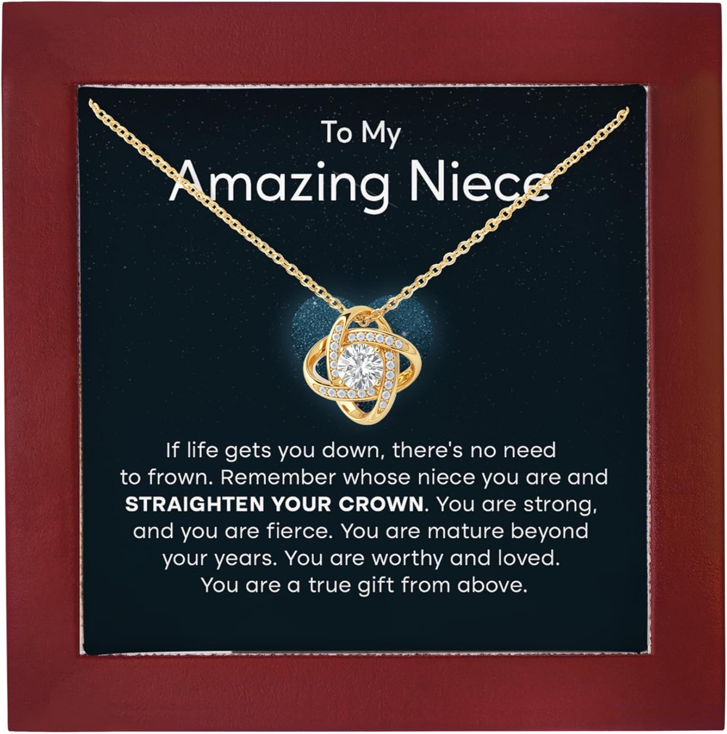 To My Amazing Niece Love Knot Necklace, Niece Gift From Aunt/Uncle, Birthday Gift, Graduation Gift for Her, Pendant Necklace For Women, Women's Jewelry to Niece.