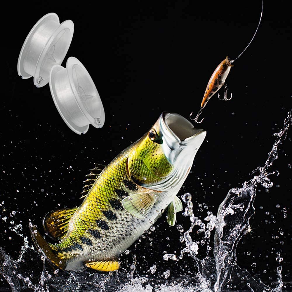 Gendako 2 Rollos Línea de Pesca Transparente Hilo de Pescar Monofilament 0.45mm Hilo de Nailon para Pescar Hilo Pesca Invisible Nylon Hilo Pesca Mar para Anguila Trucha Carpa (100 Metros por Rollo)