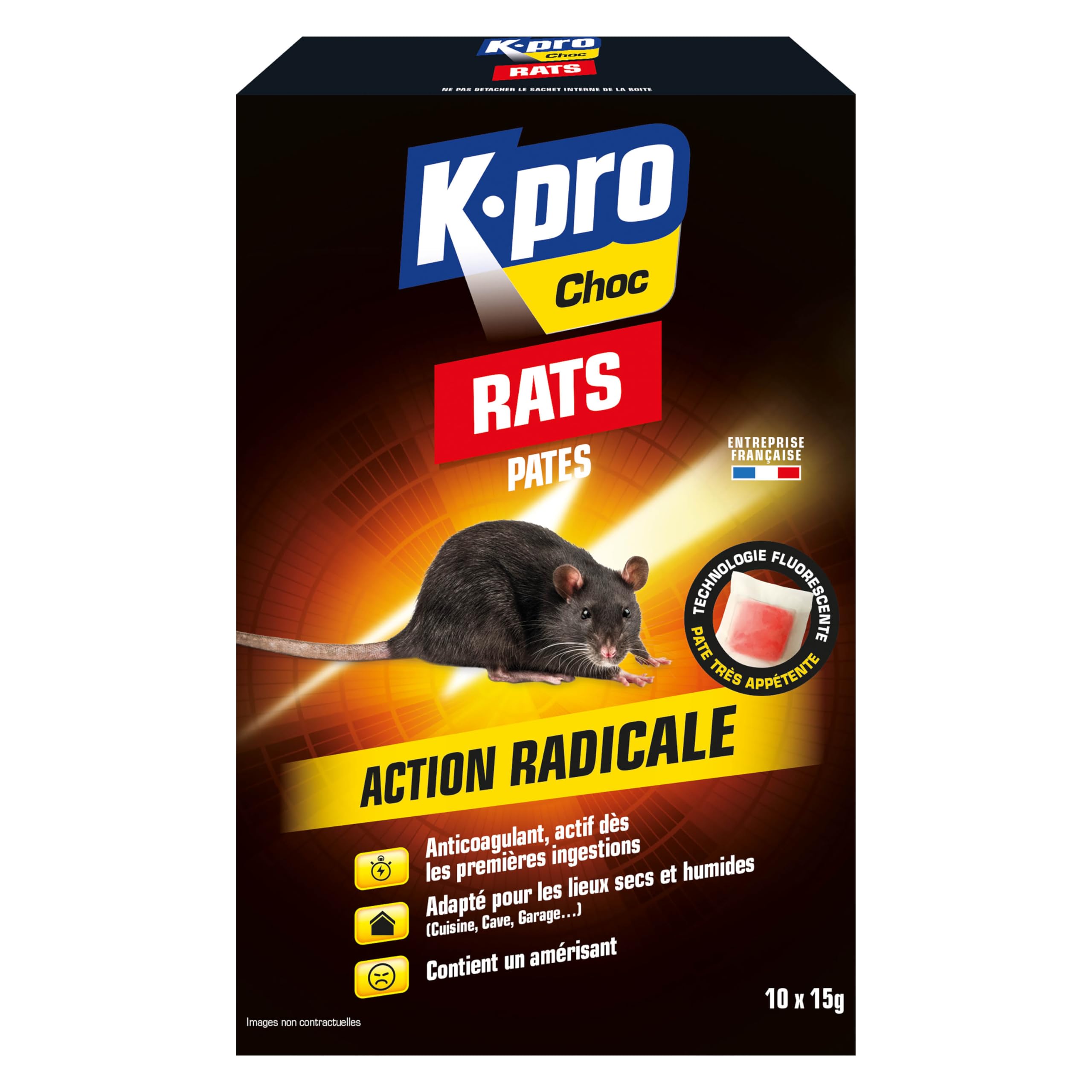 Pâte anti rats action radicale K.PRO pour éliminer les nuisibles