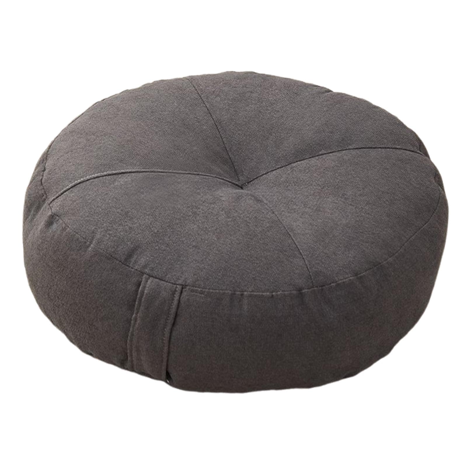 perfk Rundes Bodenkissen, bequemes dekoratives Tatami-Sitzkissen für Stuhl, Sofa, Wohnzimmer, Balkon, drinnen und draußen, Dunkelgrau
