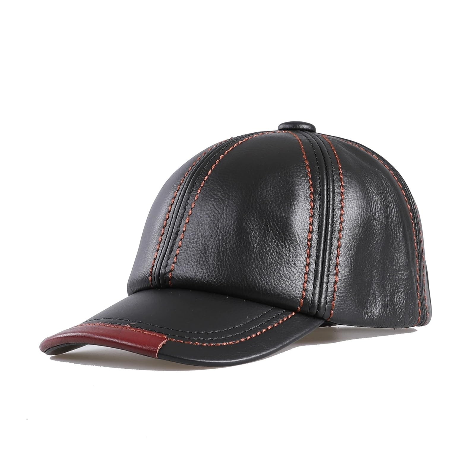 Unisex Genuine Real 100% Cowhide Leather Men's Baseball Cap for Fall Winter Thick Warm Outdoor Sports Women's Hats Adjustable