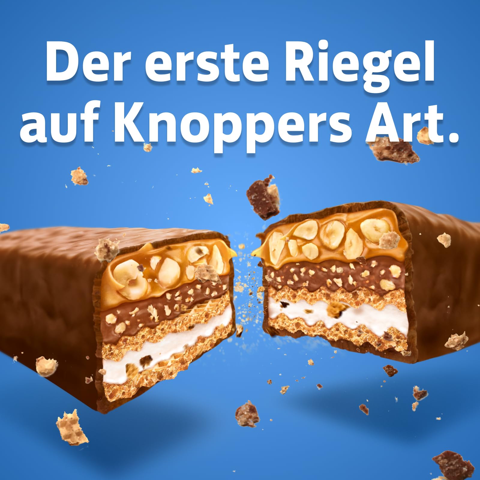 Knoppers Nut Bar - Barre chocolatée aux noisettes et lait, boîte de 24 barres
