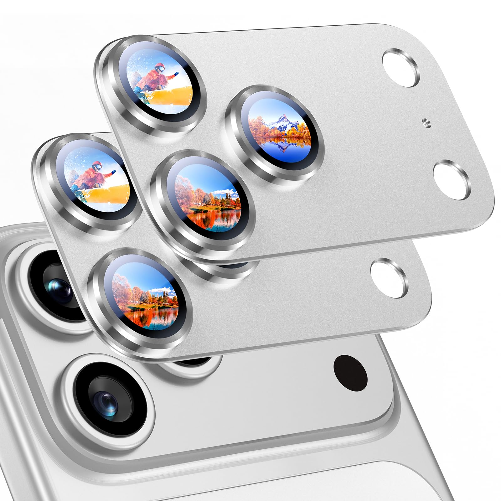 Uyiton for iPhone 17 Pro Camera Lens Protector, Metal Frame Glass Cover
