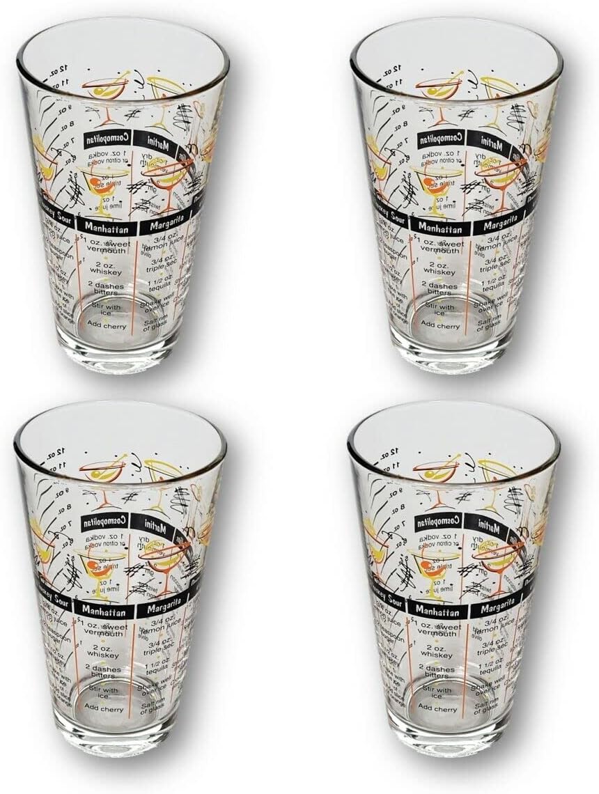 Cocktail recipe glasses by Libbey