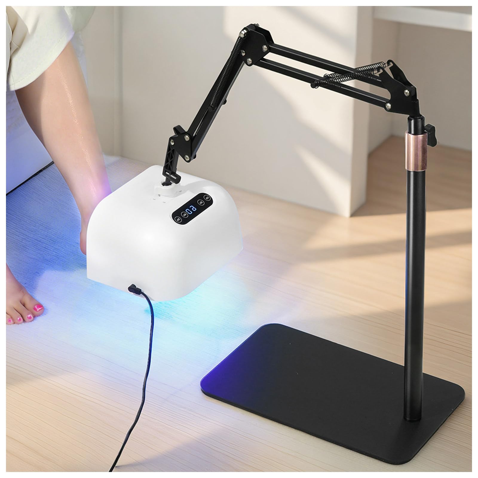 Lampada UV per Piedi con Supporto, Lampada Pedicure per Unghie in Gel