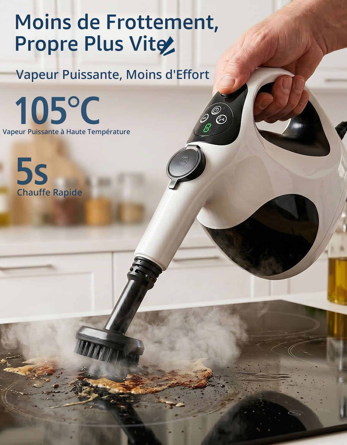 Nettoyeur Vapeur Portable, Chauffage 5 S, Réservoir 400 ML, Léger