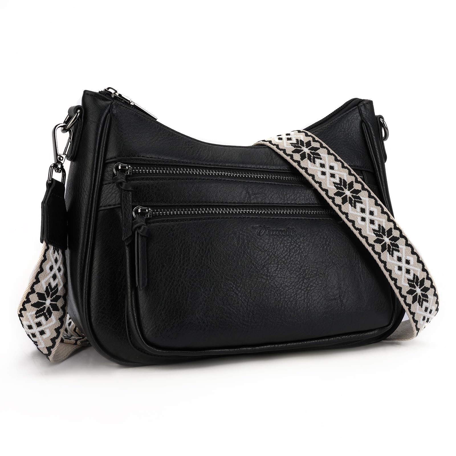 VIMUTI Crossbody Purses for Women Trendy Leather Crossbody Bag,Multi Pocket Shoulder Handbag Lightweight Travel Purse