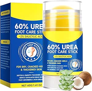 Urea Cream 60 Percent for Feet, 2025 New Urea Foot Cream Stick, Foot Cream for Cracked Heels and Dry Skin, Cracked Heel Repair Cream, Hydrates and Softens Dry Feet (1)