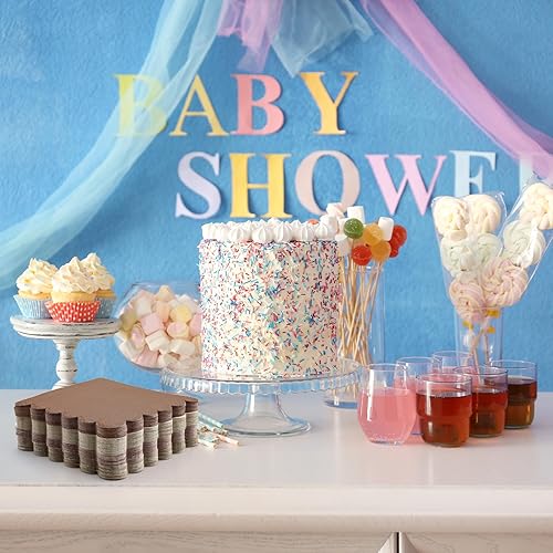 Miniatura 18 de Zhanmai Paquete de 100 servilletas de cóctel de 5 x 5 pulgadas, servilletas festoneadas de papel de color degradado con bordes festoneados, almuerzo