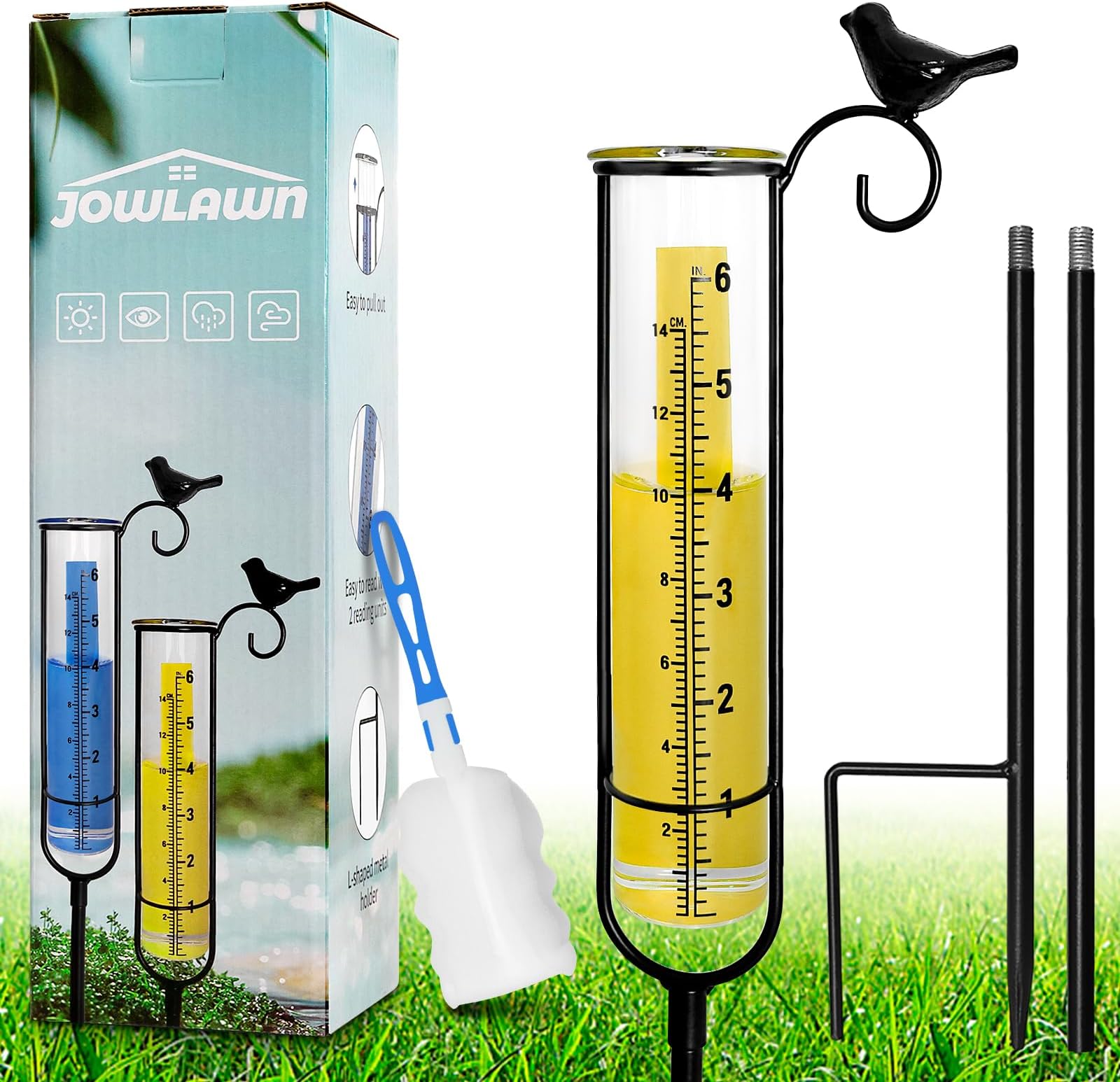 YZDTECH Plastic rain Gauge Replacement Tube, 5'' Capacity rain gauges Replacement