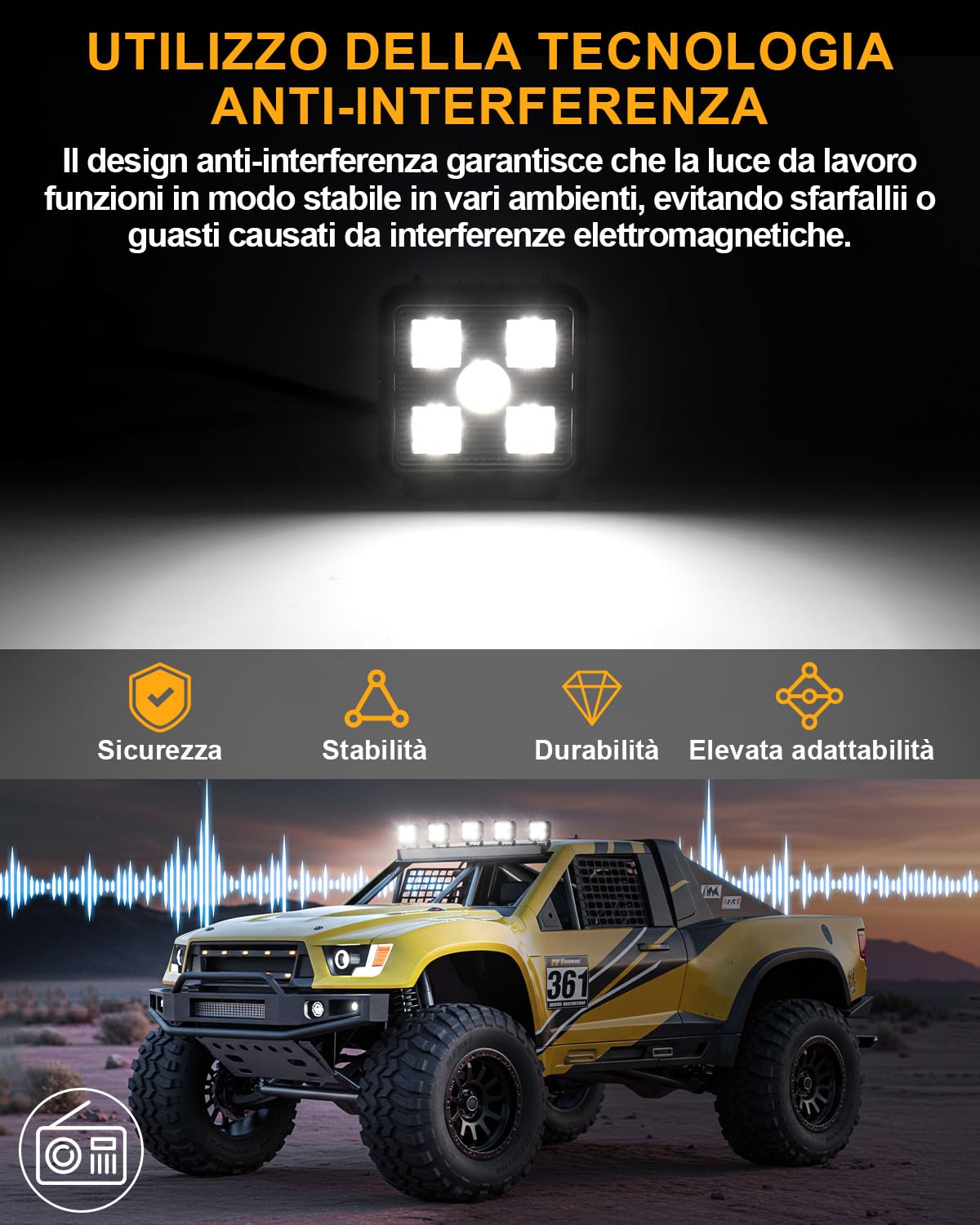 antom 2 Pezzi Fari LED 28000 Lumen Fari Aggiuntivi 12V 24V IP68 Con Chip LED Di Alta Qualità Per SUV, UTV, Escavatori, Trattori, ATV Fuoristrada.