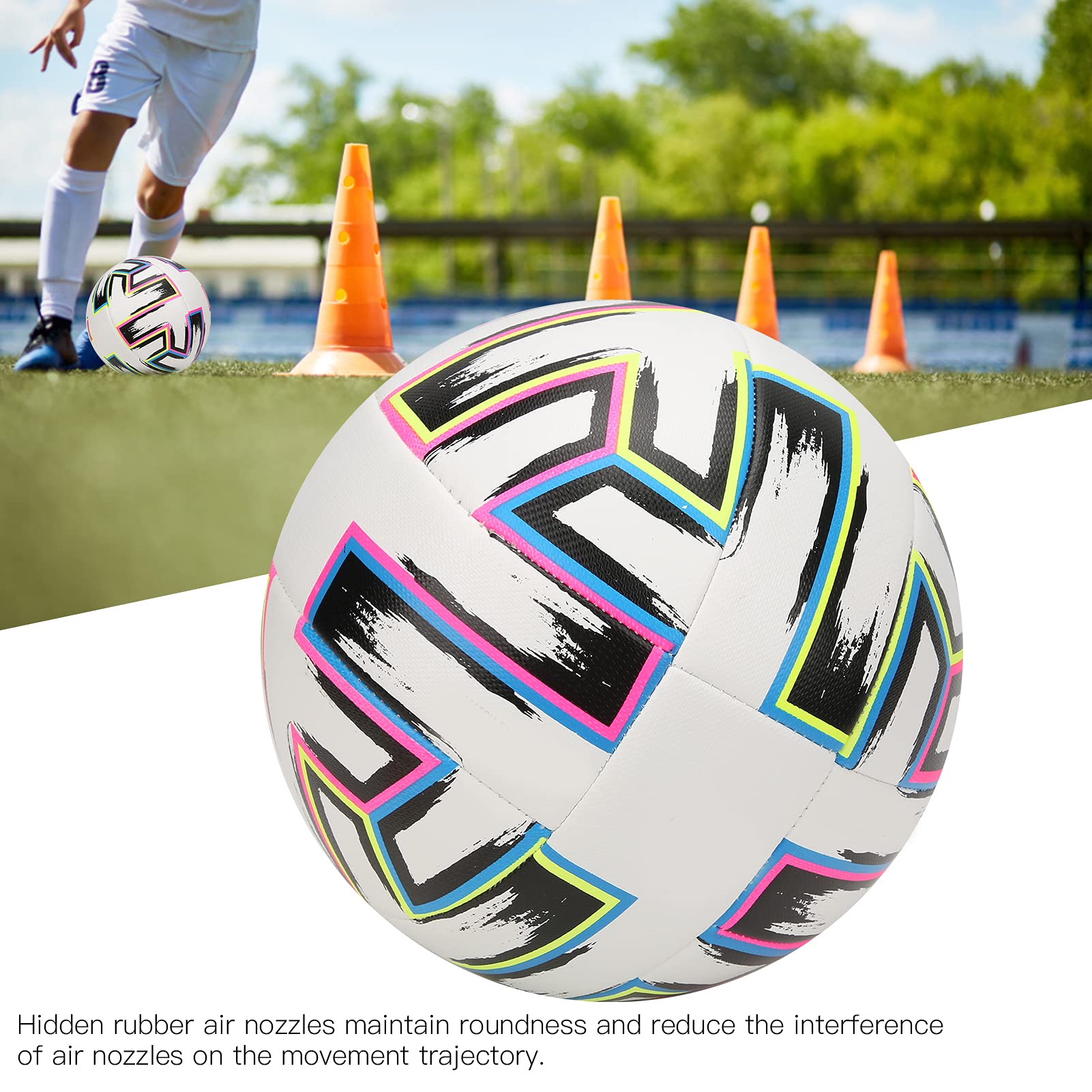 5-Nummern-Fußball mit hoher Elastizität und langer Flugzeit - robust und widerstandsfähig für Strand oder Training
