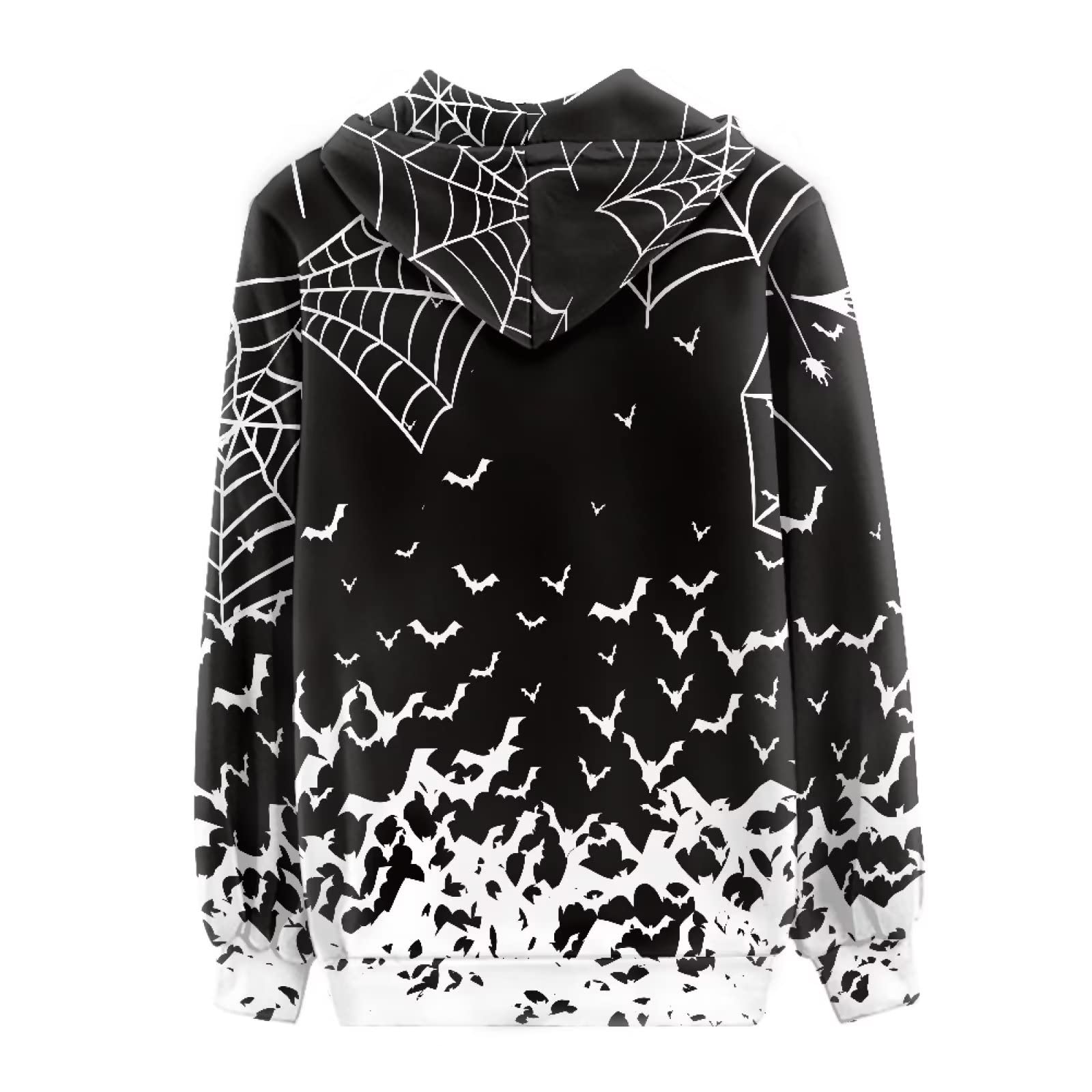HUIACONG Bluza z kapturem zapinana na zamek błyskawiczny damska bluza z kapturem rozmiar XS-5XL nastolatki sweter, Sieć pająka nietoperzy 9, XS