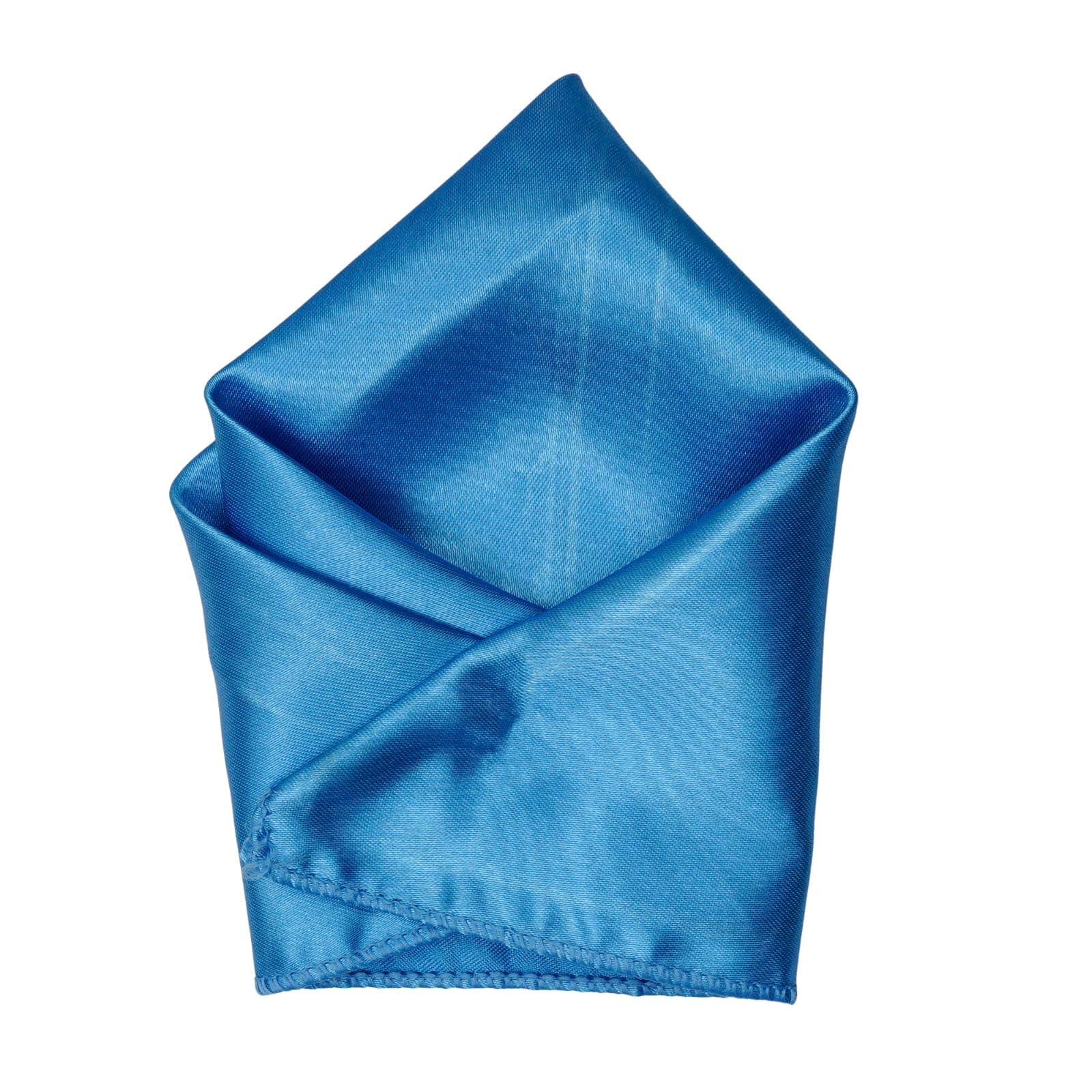 Light Blue Satin Pocket Square for Men | Formal & Wedding Handkerchief-image-17