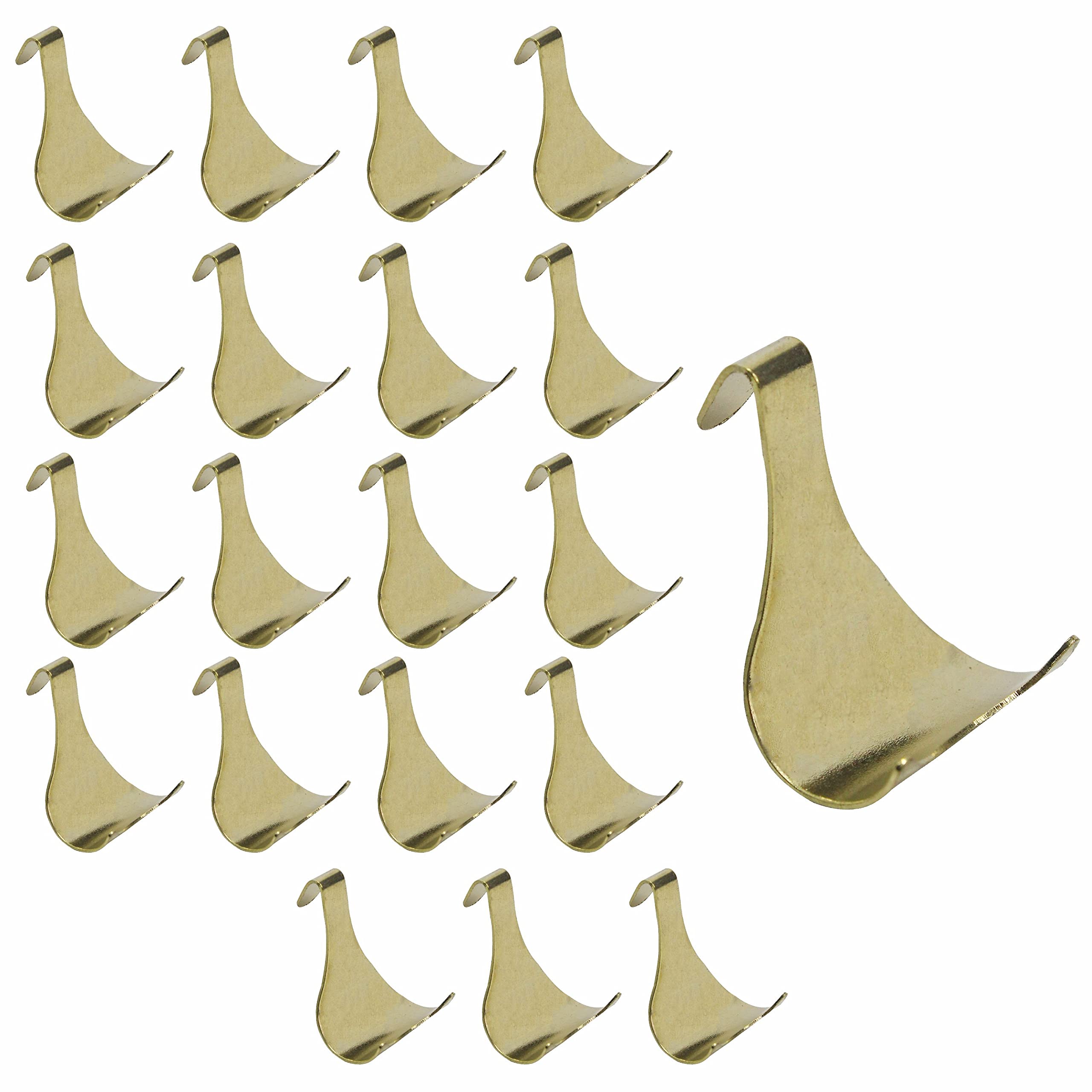 SUL Brass Plated Moulding Hook Picture Rail Hooks Hangers, Picture Moulding Rail Frame Hook Hangers for Art Exhibition Gallery Picture Billboards Hanging Clothes Keys Holder – Brass (20 PK)