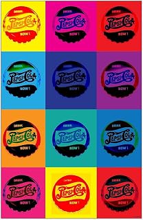 CafePress Pepsi Bottle Cap Pop Art Mini Poster Print 11"x 17" Heavy Glossy Poster