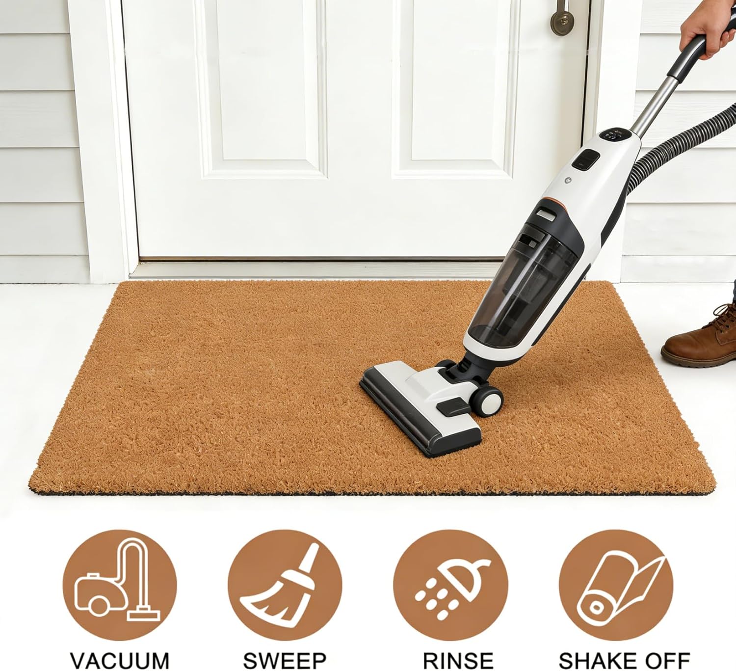 Funny Doormat 30x17 Inch We are Covered Psalm 91 Door Mat Christian Gifts Non-Slip PVC Backing for Outdoor/Indoor Christian Mat Sarcastic Front Door Rug Prank Gift for Cops & Lawyers Brown Color