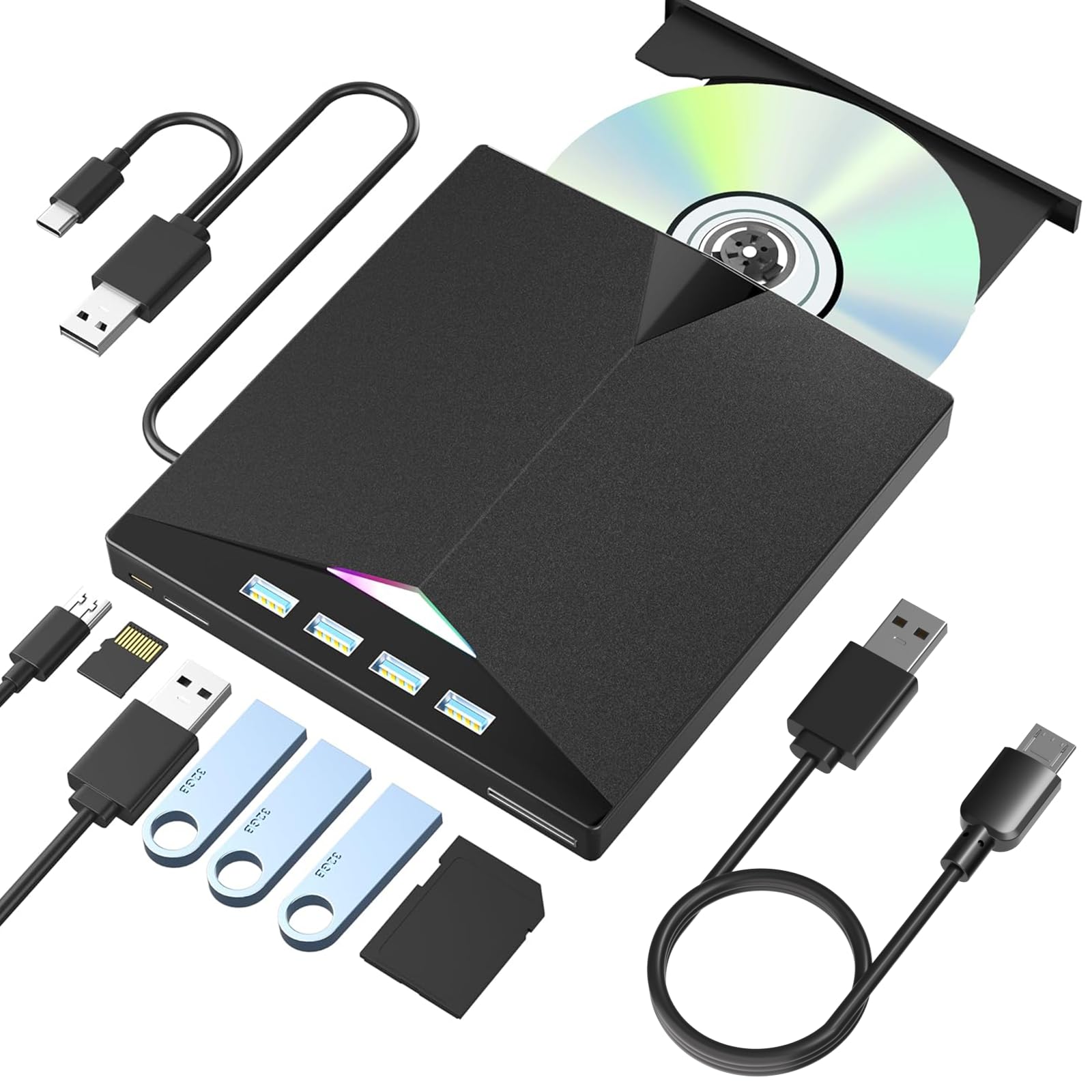 Amazon.com: External CD/DVD Drive for Laptop, 7-in-1 External DVD