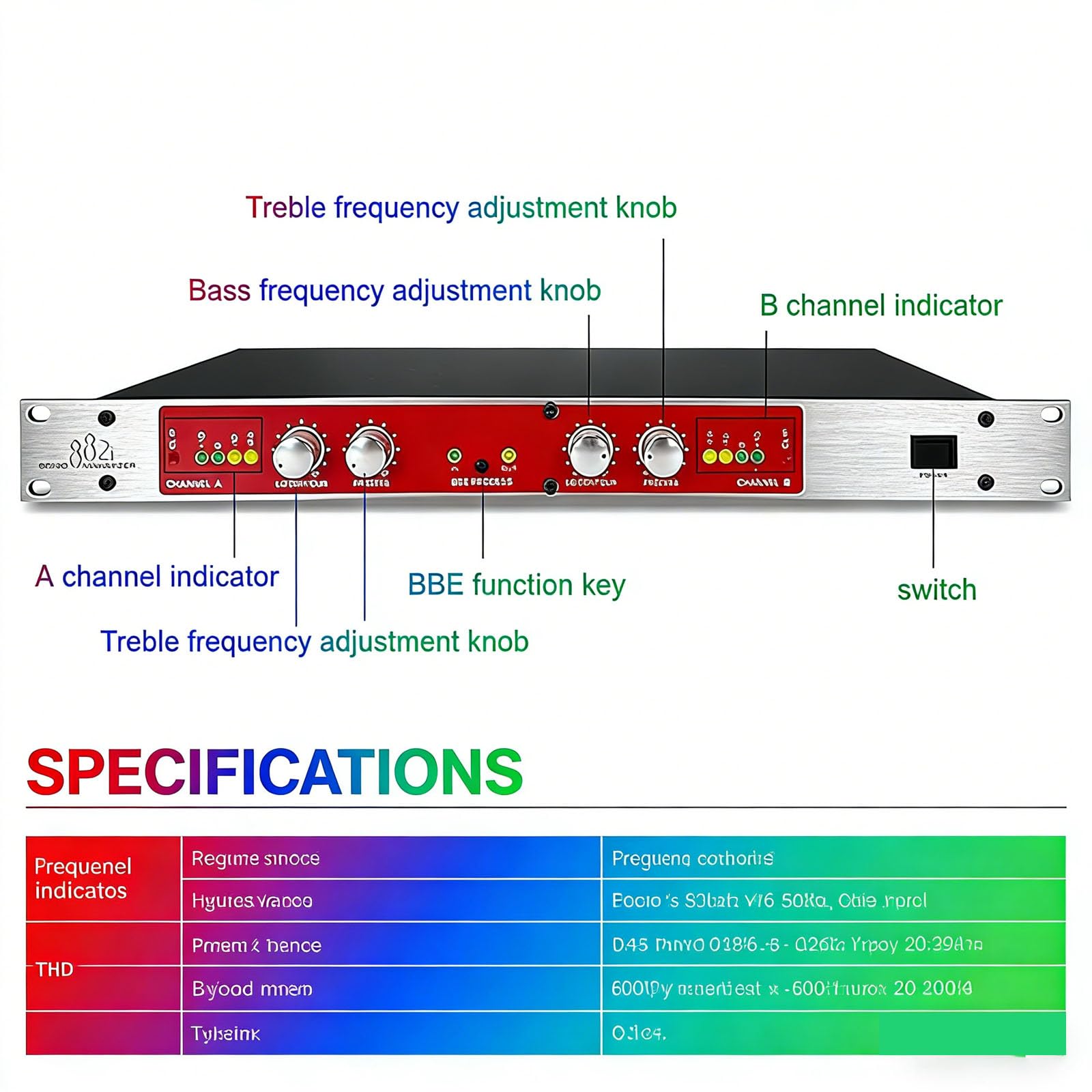 Procesador de audio, potenciador de sonido profesional, procesador Withkaraoke, excitador y maximizador, controlador de audio para casa, karaoke, escenario, rendimiento, sistema de sonido
